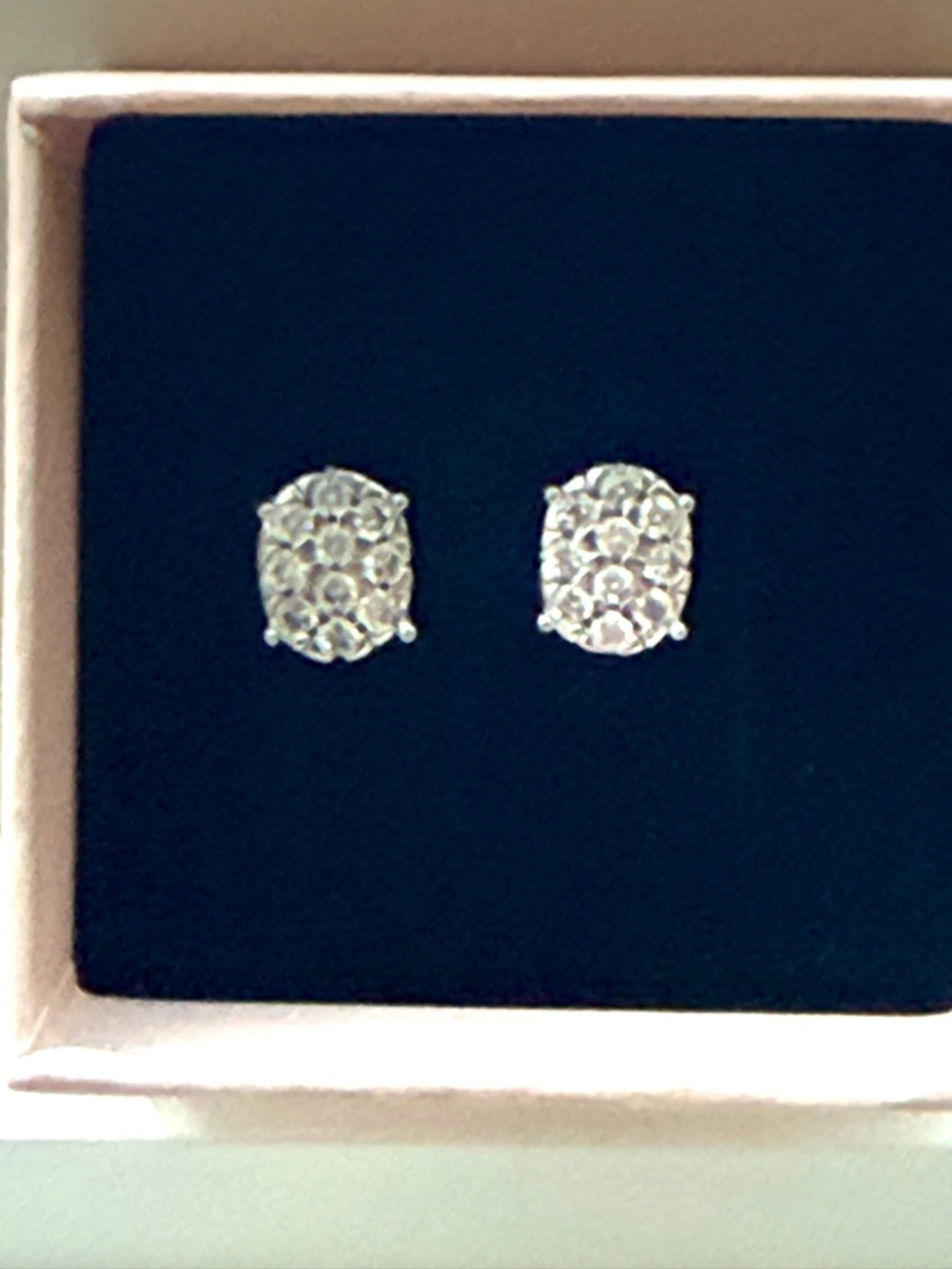 Silver-Tone Moissanite Cluster Stud Earrings